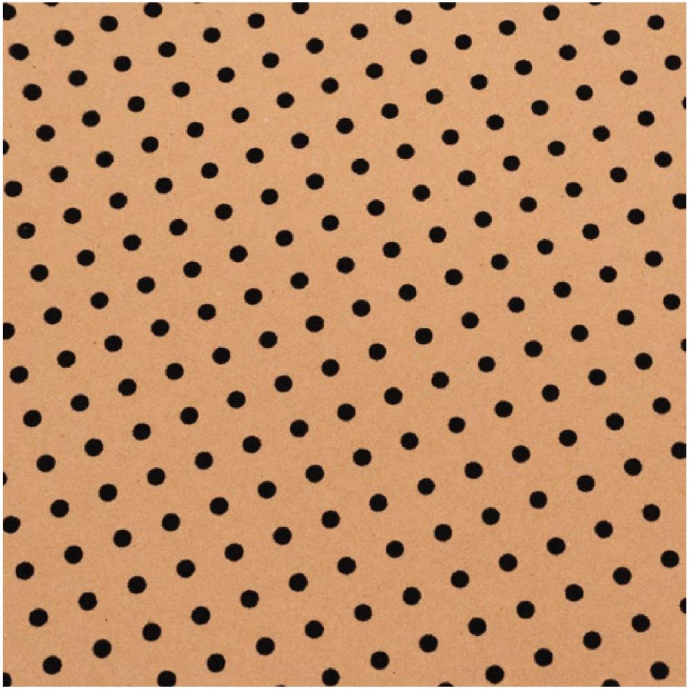 Papel Cartulina - Kraft puntos negros
