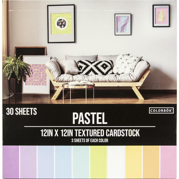 Stack cartulinas texturadas 12x12 - Pasteles
