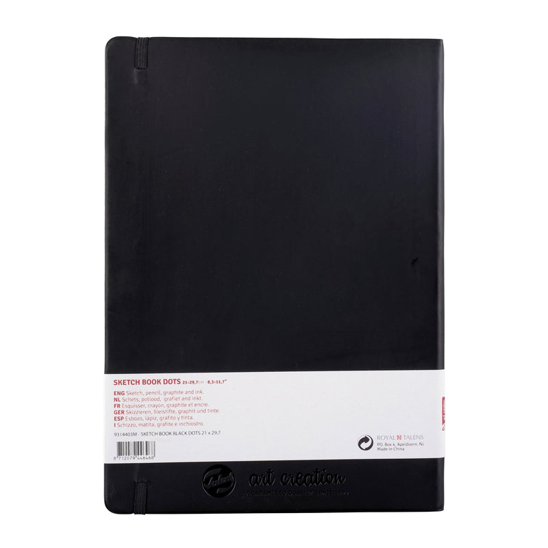 Sketchbook Art Creation 80gr 80hjs Negra Con Puntos- 21x29,7 cm