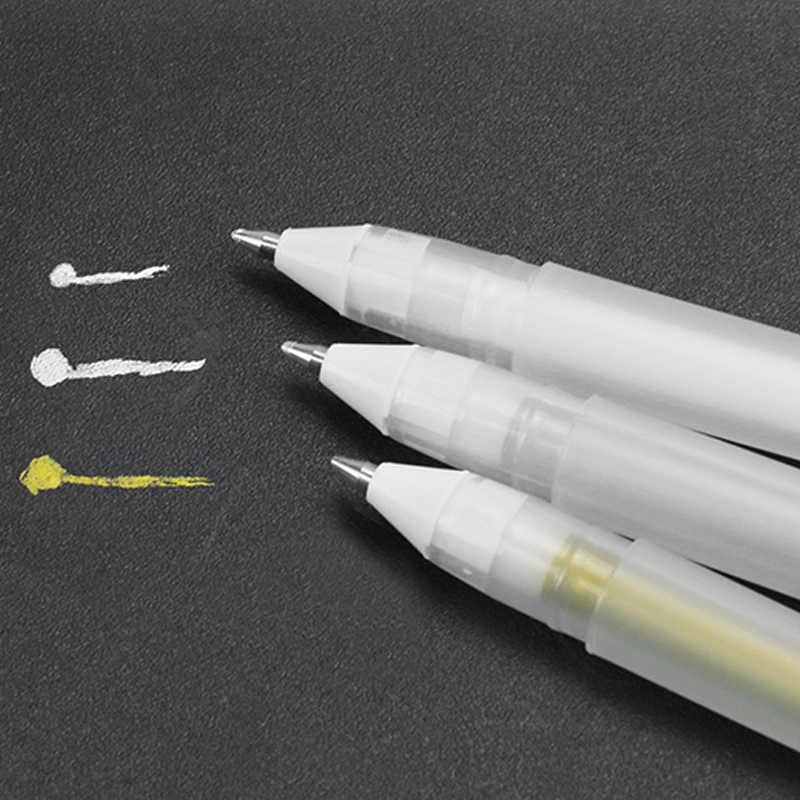 SET 3 - Lápices Gel Gelly Roll Blanco, Plata y Oro