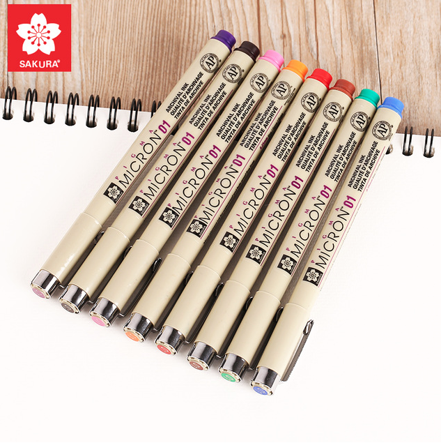 Set 8 colores Tiralíneas Pigma Micron 0.5